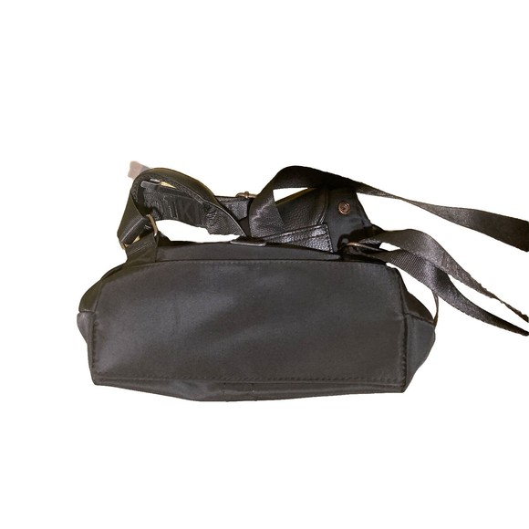 Botkier New York Mini Trigger Backpack Nylon Faux Leather Black Logo Straps - Picture 5 of 5